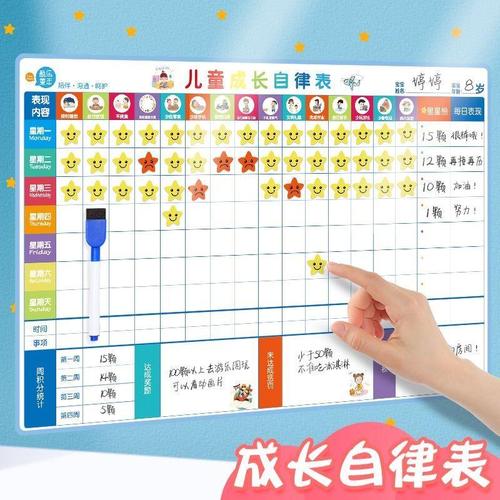 小学生时间规划表2022年计划表墙贴儿童生活作息表孩子成长自律款