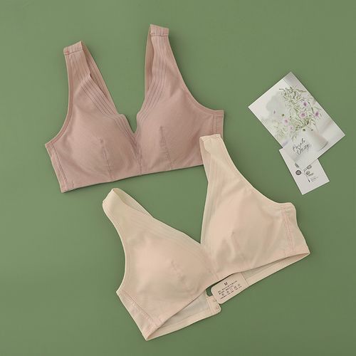 真丝无钢圈三角杯无痕内衣女超薄款真丝桑蚕丝v领性感文胸女夏季