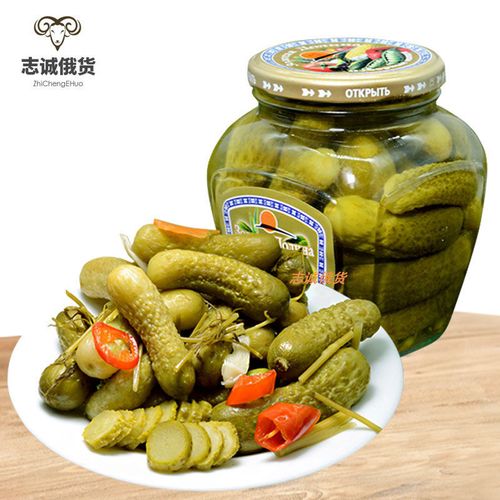 俄罗斯酸黄瓜腌制小嫩瓜进口特产即食下酒菜西式榨菜乳瓜开胃菜【5月