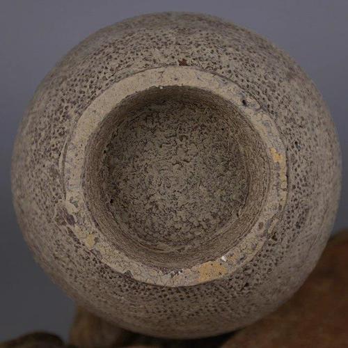 汉代陶器全手工制格子纹鸡头壶 民间收藏品 古陶器收藏古玩古董