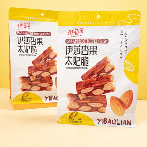 伊宝莲伊莎杏果太妃脆糖果188g坚果脆糖