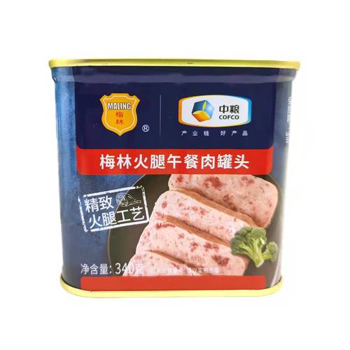 中粮梅林火腿午餐肉340g涮火锅麻辣香锅早餐开罐即食速食肉泡面