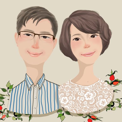 手绘头像设计定制 写实卡通/照片转唯美手绘 插画/婚礼用q版