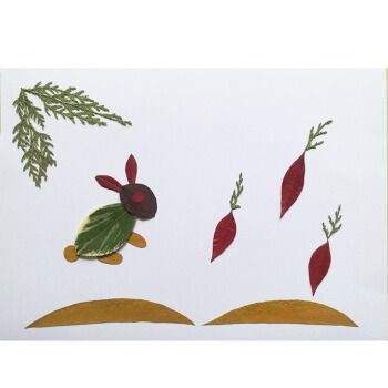 树叶贴画秋天成品真创意小学生幼儿园儿童手工diy材料包亲子塑封 a4