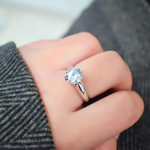 简约经典大钻2克拉仿真钻戒莫桑石戒指4爪爱心底座女