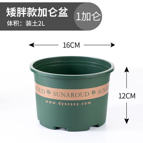 花盆塑料大号绿萝树脂大小盆栽托盘大口径加厚加仑盆透气 矮款1加仑