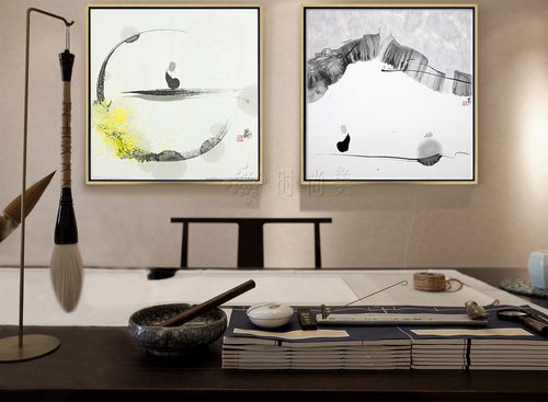 茶艺装饰画禅意抽像茶桌茶台背景墙茶室泼墨新中式客厅水墨中国风