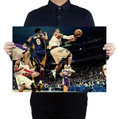 nba四大分卫海报艾弗森科比麦迪卡特篮球明星复古牛皮纸宿舍贴画