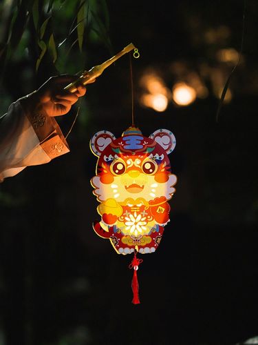 虎头灯笼挂件春节元旦老虎灯笼手工diy制作装饰品元宵节花灯儿童