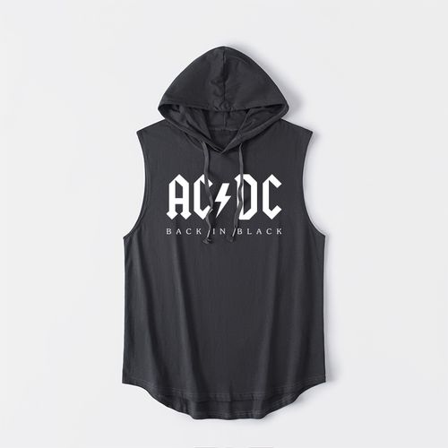 摇滚 acdc 交流直流乐队 highway 摇滚金背心t恤无袖短袖衣服连帽