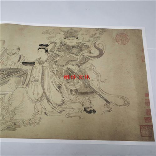 李公麟维摩演教图白描人物画芯古代人物国画古画真迹高清复制绢本