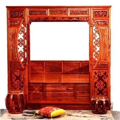 千工拨步床古床实木雕花床宫廷仿古古床拔步床防古床