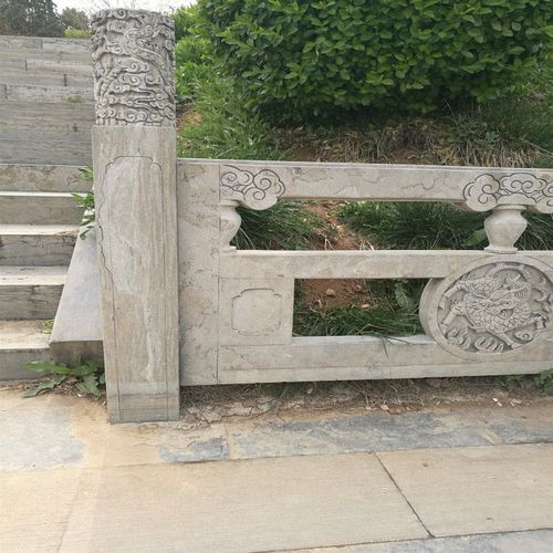 厂家定制青石栏杆景区石雕栏板公园河道石材护栏浮雕花岗岩石栏杆