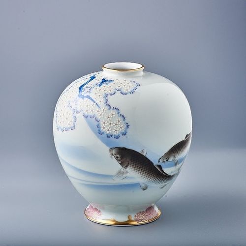 [可可屋]日本有田烧香兰社陶瓷花瓶 插花器瓷器装饰摆件花瓶收藏