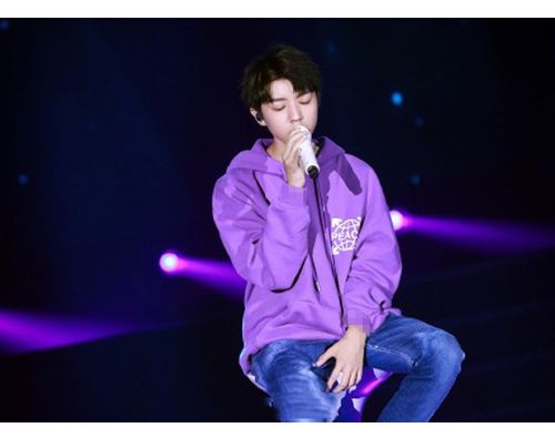 王俊凯生日会同款衣服oversize宽松休闲连帽紫色卫衣