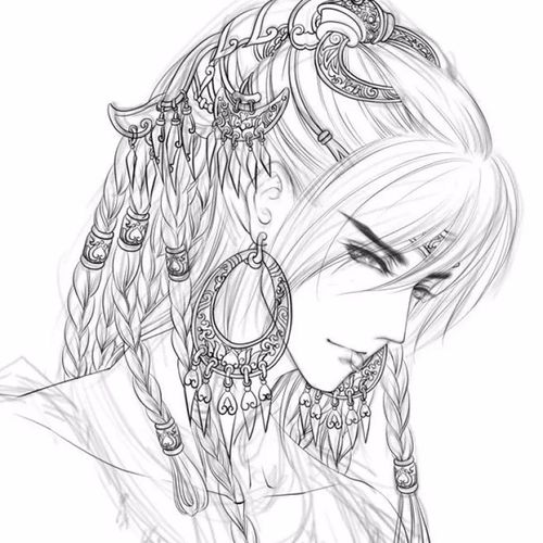 a4随机线稿古风上色临摹填色绘画动漫周边手绘稿漫画素描手绘本 a5