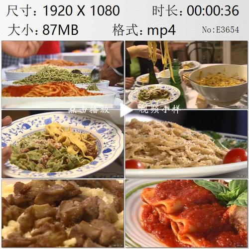 意大利西西里岛美食意大利面高清实拍视频素材