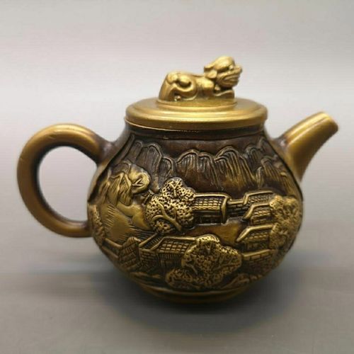 家居装饰工艺品摆件黄铜壶纯铜酒壶水壶手把壶铜壶铜茶壶