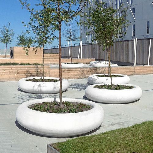 玻璃钢树池户外公园无缝长条景观座椅商场广场异形坐凳定制围树椅