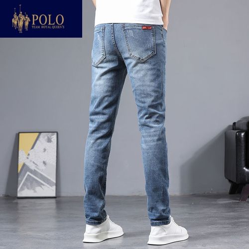 6765polo【皇家保罗旗舰官方店】保罗男装男士牛仔裤夏季潮流刮破