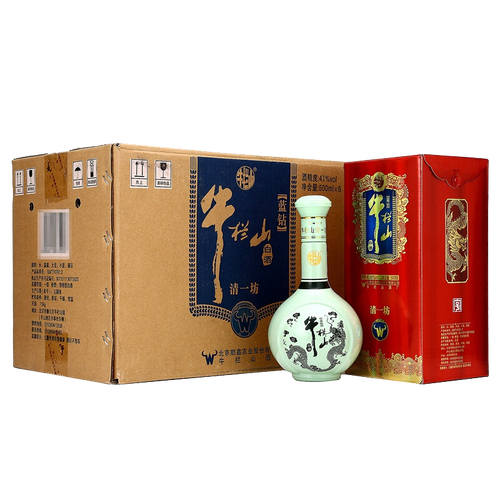 牛栏山 白酒 清香型 清一坊蓝钻 41度 固态法酿造 纯粮食酒(整箱配3个