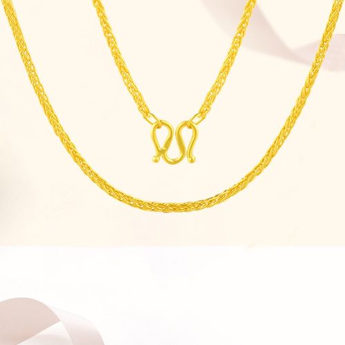 中妃珠宝黄金项链女款锁骨链  足金女士金链子锁骨9999时尚经典锁骨链