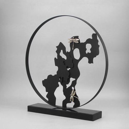 京茂  新中式现代创意铁艺工艺品客厅玄关电视柜摆件酒店样板间软装