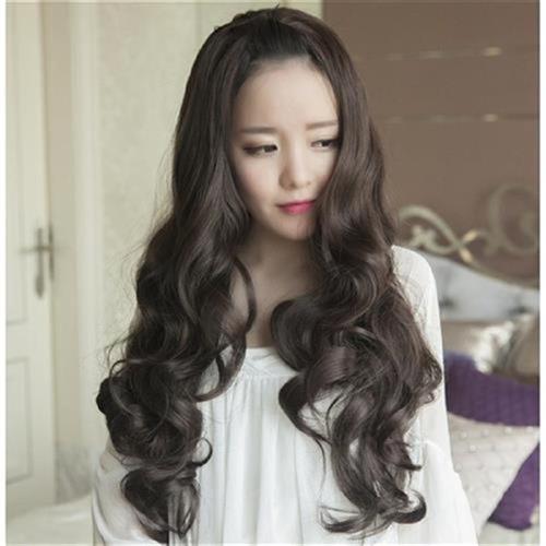 方脸适合的发型假发nn女大波浪长卷发半头套自然p逼真