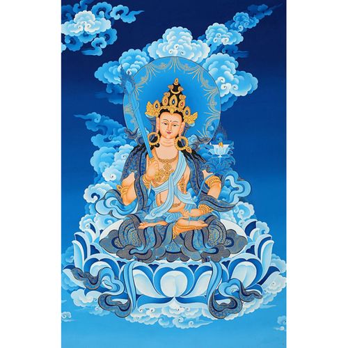 新款印花正品dmc十字绣客厅玄关佛教人物佛堂画唐卡 虚空藏菩萨