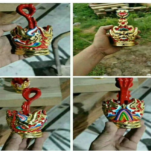 道教法器用品道帽高功法冠木质头冠实木雕刻天尊莲花冠道冠头冠