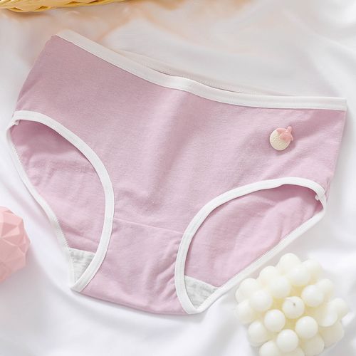 少女内裤初中生女款内裤软萌可爱日系清新少女内裤中腰棉质包臀浅色系