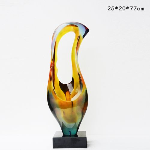 美佳迪仿琉璃雕塑摆件高级会所酒店大堂装饰品现代工艺品摆饰