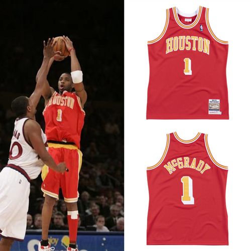 酷动城正品麦迪休斯敦火箭mn复古04-05番茄炒蛋au球员版球衣