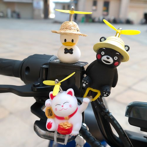 自行车摩托车把手电动车装饰品挂件可爱小鸭子黄鸭摆件公仔玩偶
