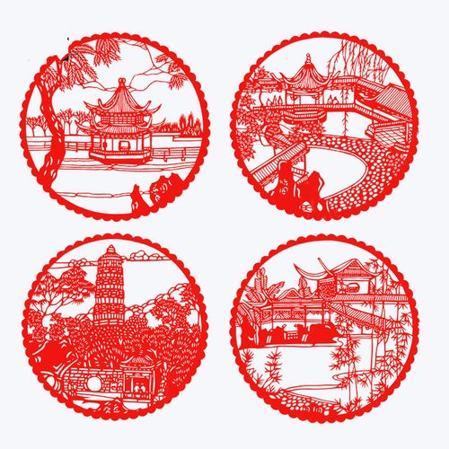 春夏秋冬梅兰竹菊纯手工中国风剪纸画成品中国风装饰镂空