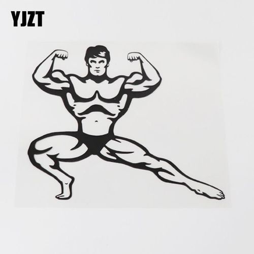 yjzt 健身肌肉男子摆造型趣味个性运动汽车贴纸 划痕遮盖 hy4164