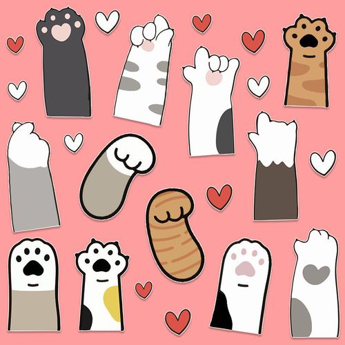 卡通可爱猫爪行李箱笔记本电脑贴纸旅行箱滑板吉他ipad装饰贴画