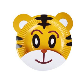 纸盘画儿童diy手工制作粘贴幼儿园创意纸盘贴纸画材料包盘子 小老虎