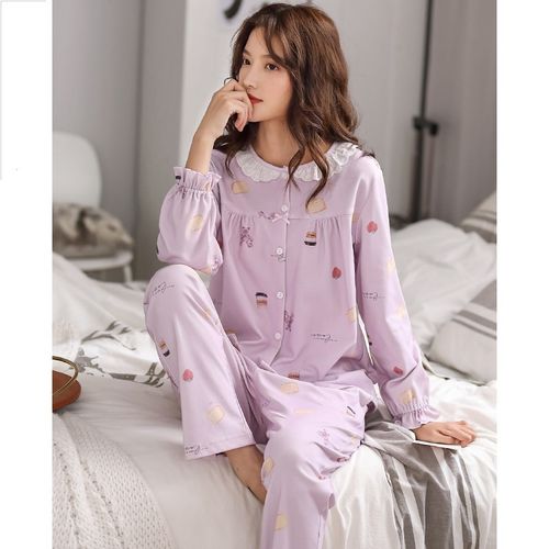 睡衣女士居家季秋款棉长袖家居服全棉秋冬时尚可爱