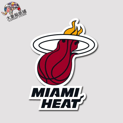 nba贴纸 行李箱贴纸  迈阿密热火队标贴纸 笔记本个性防水贴纸