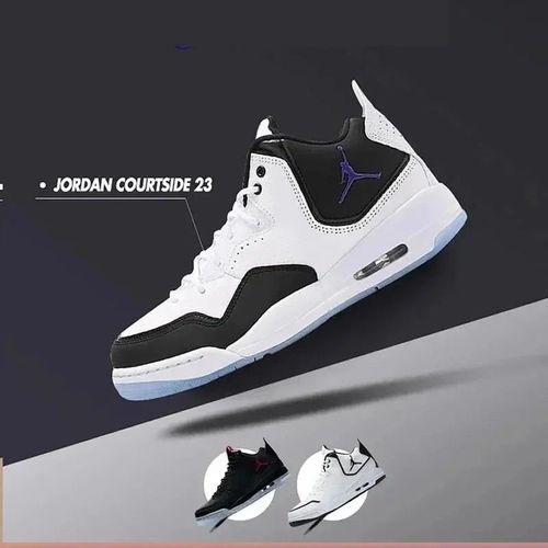 aj23 courtside 23 乔23 黑白黑红纯白简版复古老爹篮球鞋男鞋女
