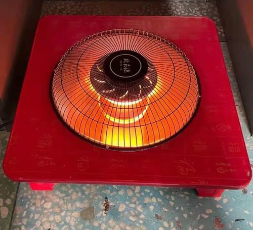 电火盆实木取暖器家用节能火桶炉桌下办公室烤火箱小型省电暖脚器