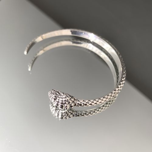 925纯银小众设计感蛇形手镯女独特复古个性款手饰轻奢网红