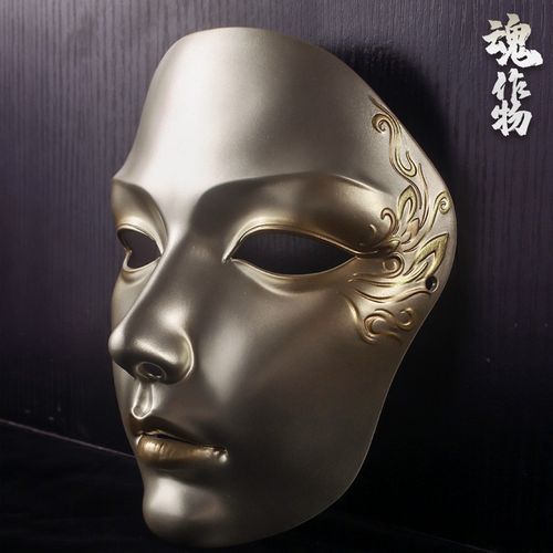 魂作物全脸网红男女面具爱死机吉巴罗仿妆黄金古代威尼斯舞会装扮