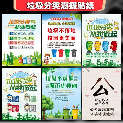 【垃圾分类宣传海报】生活垃圾投放指南贴纸其他有害厨余垃圾提示