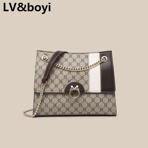 lv&boyi奢侈品官方品牌包包包包女2022新款潮百搭印花拼接腋下包时尚