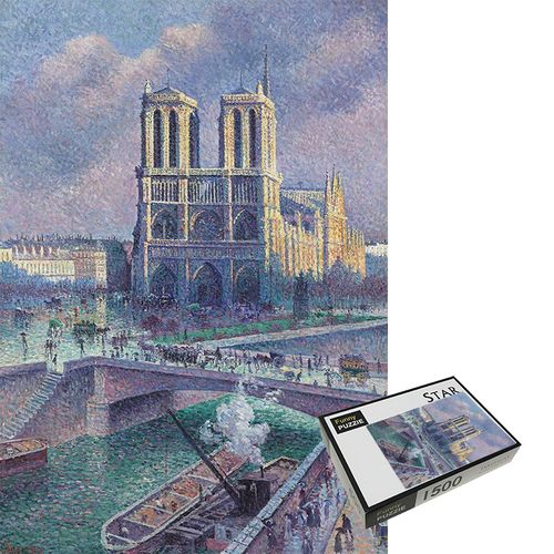 世界名画建筑《巴黎圣母院》木质拼图1000片儿童益智