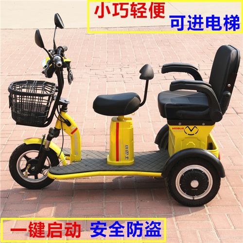 小巴士电动车老人三轮车小巧电瓶车成人接送娃老年锂电进电梯双.