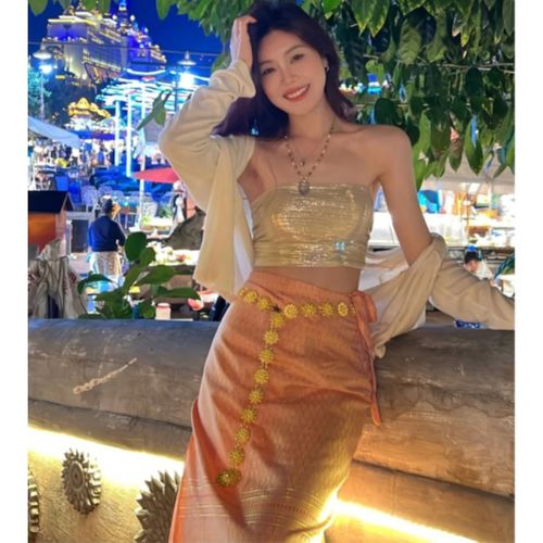 (云南旅游穿搭)西双版纳傣族服装少数民族女小清新夏季影楼艺术写真