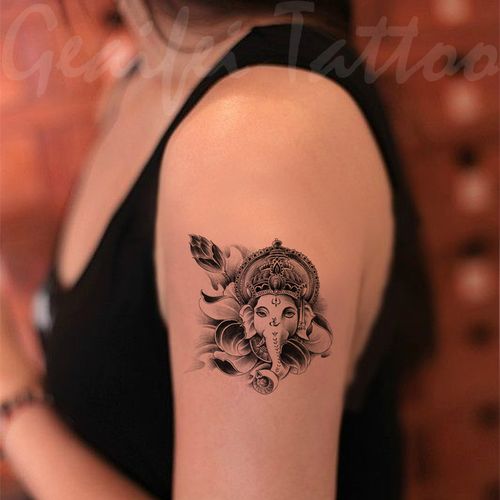 格艾菲泰国象神纹身贴防水男女创意图腾仿真性感刺青贴纸